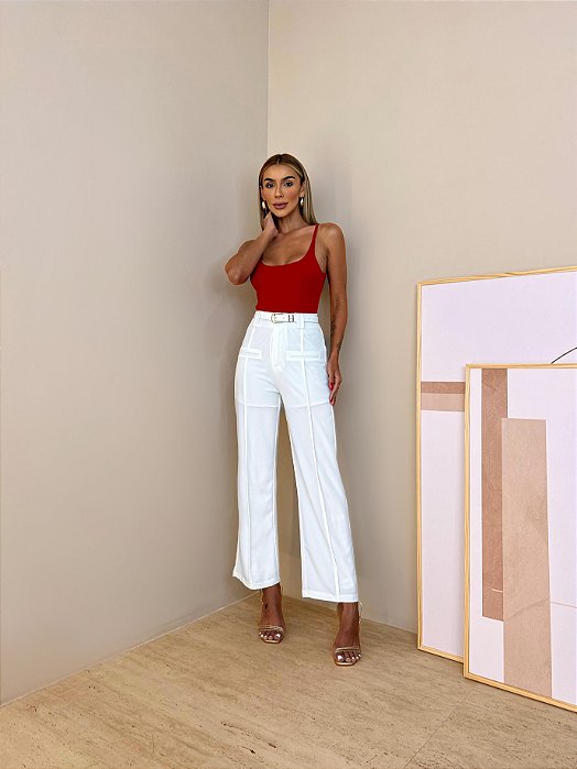 Calça Alfaiataria Hebe Branca
