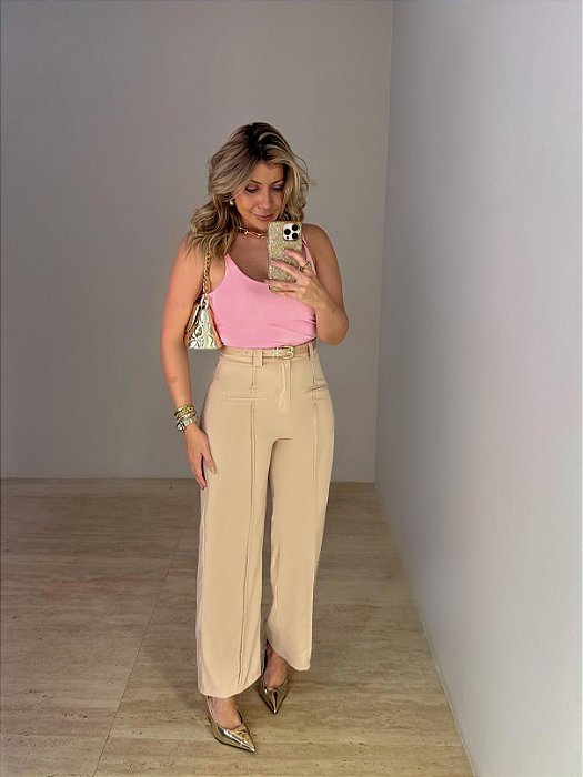 Calça Alfaiataria Hebe Bege