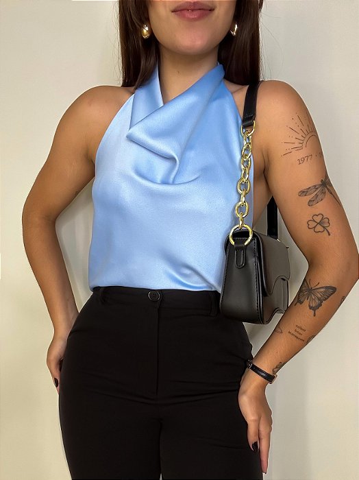 Blusa IB Gola Degagê Azul Bebê
