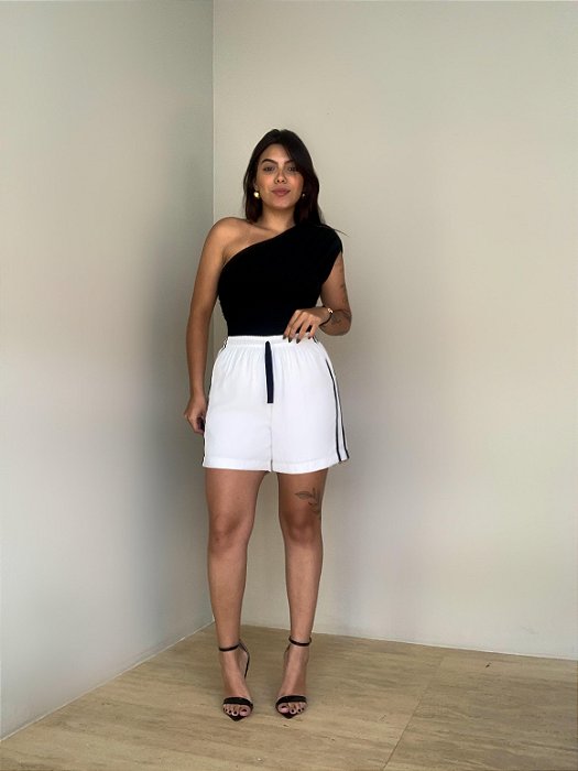 Short Anita Branco Listra Preta