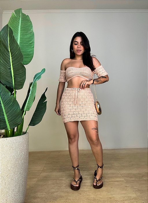 Conjunto Tricot Modal Mika Bege
