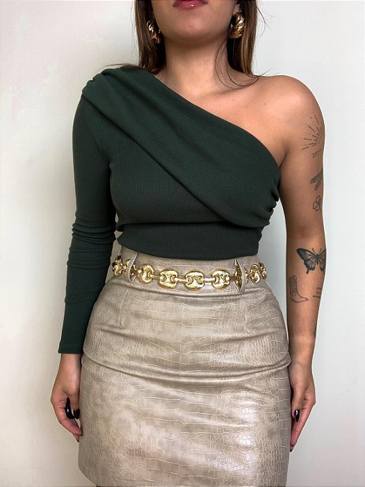 Blusa Nula Manga Diana Verde