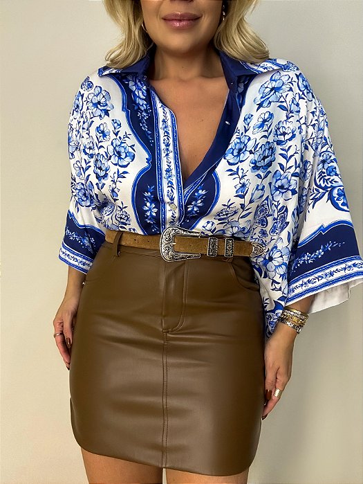 Cinto Couro Camurça Fivela Detalhes Marrom Claro