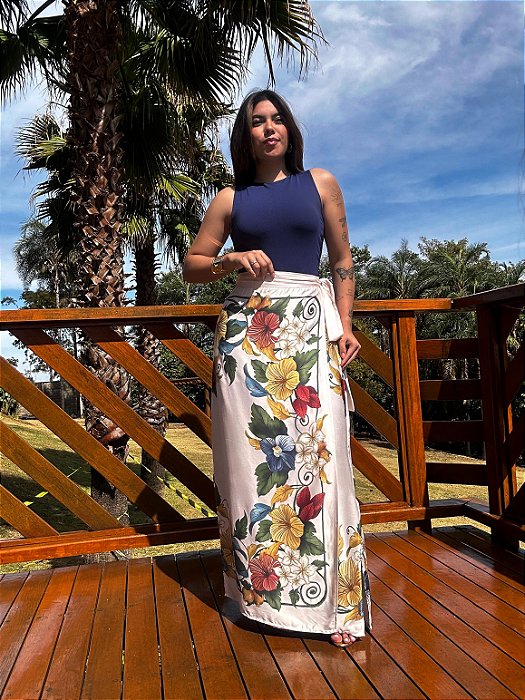 Saia Pareô Estampada Tropicalzinho Farm