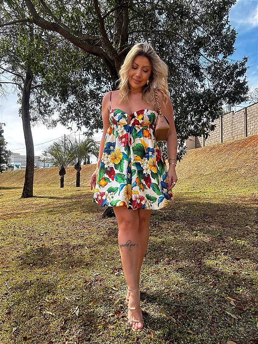 Vestido Curto Balonê Tropicalzinho Farm