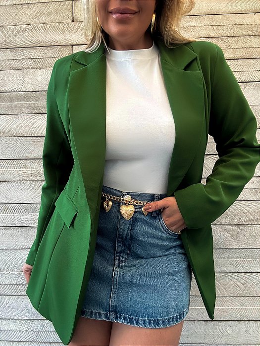 Maxi Blazer Alfaiataria Isabela Verde Folha