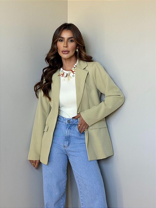 Maxi Blazer Alfaiataria Helena Verde