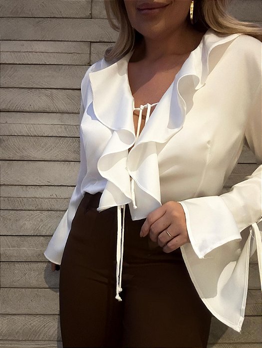 Camisa Babados Chloe Branca