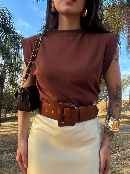 Blusa Muscle Tee Marrom