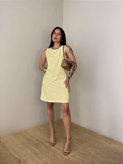 Vestido Curto Renata Amarelo Claro