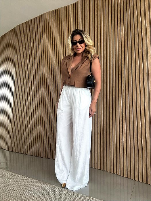 Calça Pantalona Isabela Off White