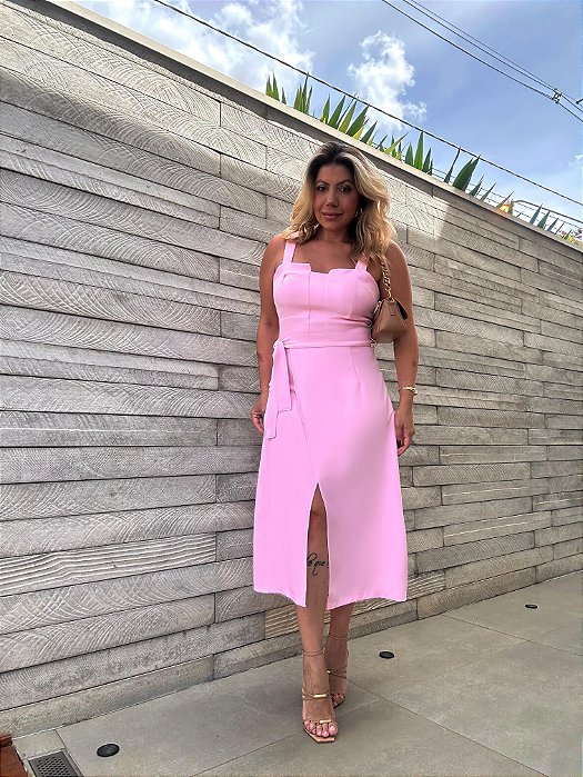 Vestido Midi Alfaiataria Teresa Rosa