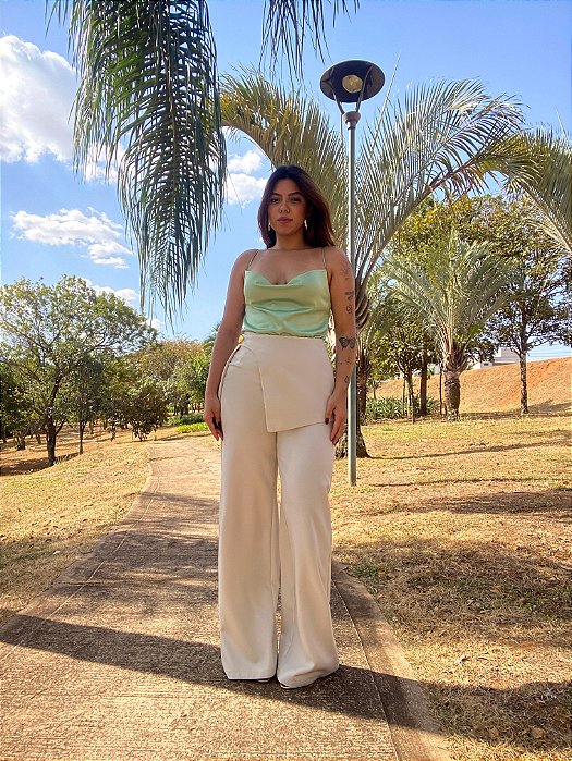 Calça Alfaiataria Clarice Bege Creme