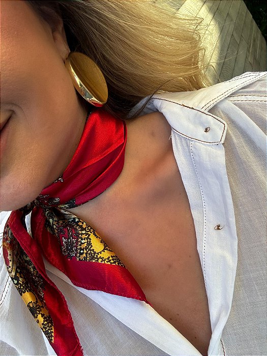 Lenço Cetim Pescoço Vermelho