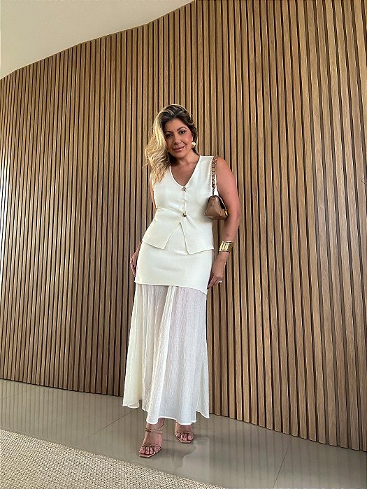 Conjunto Modal Mariana Bege Creme