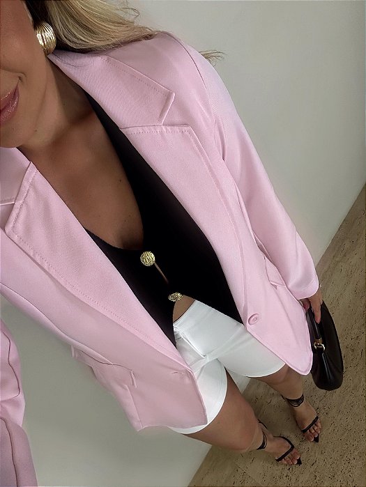 Maxi Blazer Alfaiataria Valéria Rosa