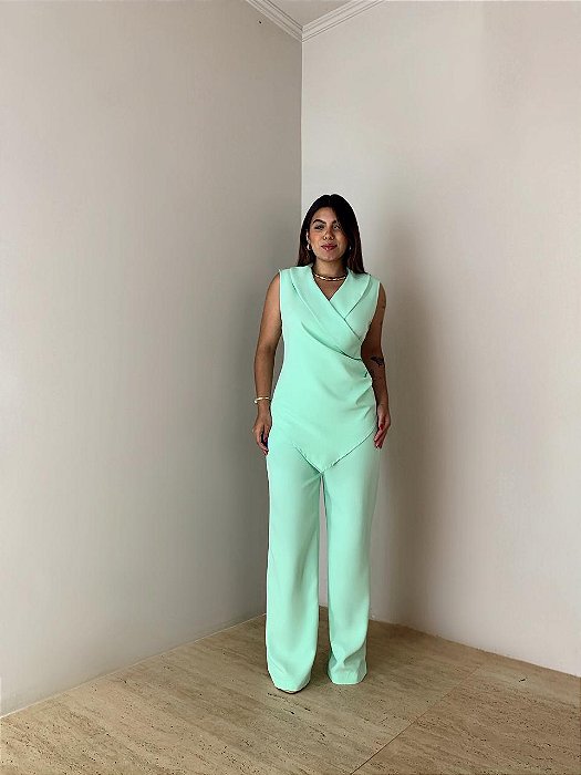 Conjunto Alfaiataria Bela Verde Água