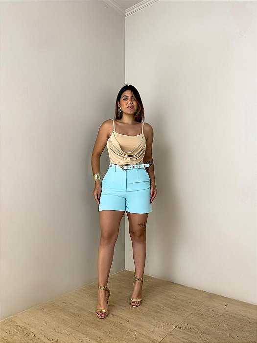 Short Alfaiataria Valéria Azul Claro