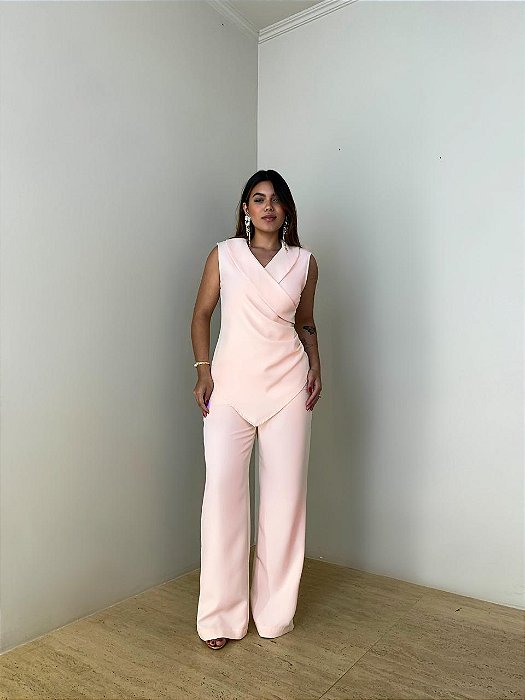 Conjunto Alfaiataria Bela Rosa Claro