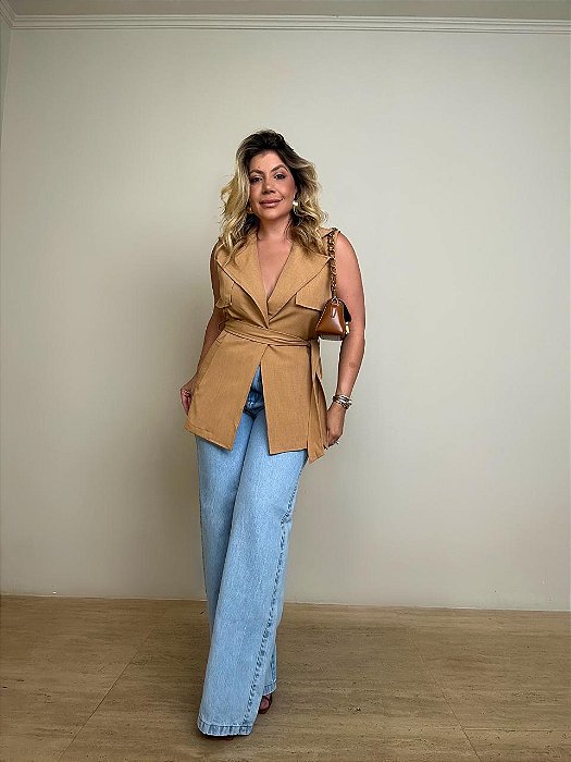 Maxi Colete Isabel Bege Camel