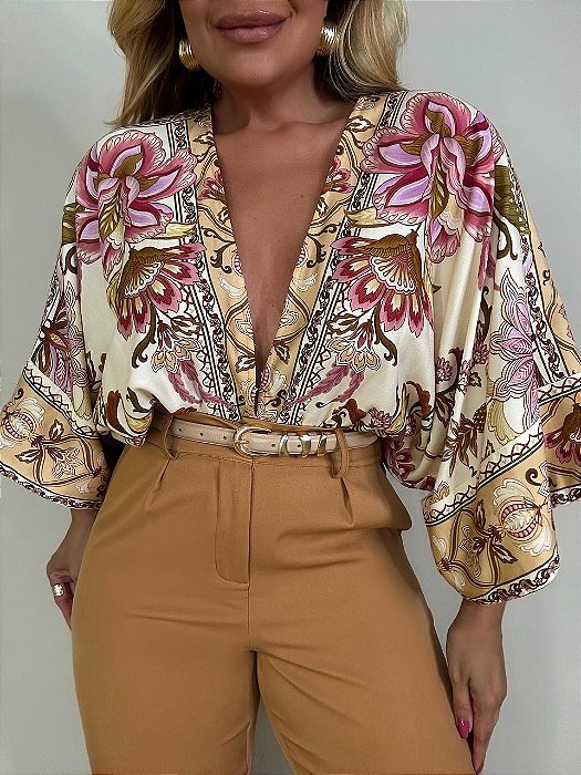 Cinto Couro Fino Bege