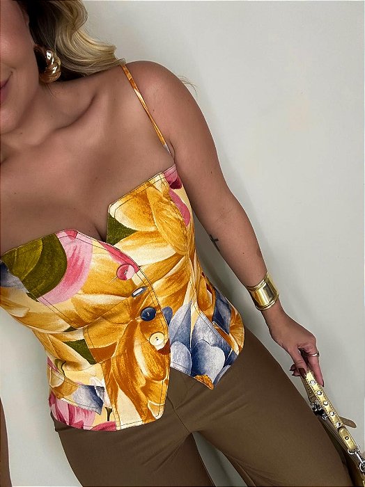 Blusa Estampada Floral Rebeca Farm