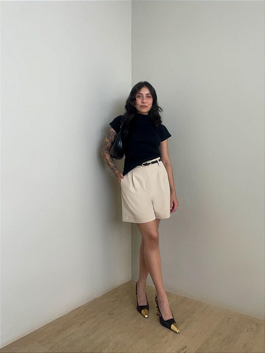 Short Alfaiataria Dalila Bege