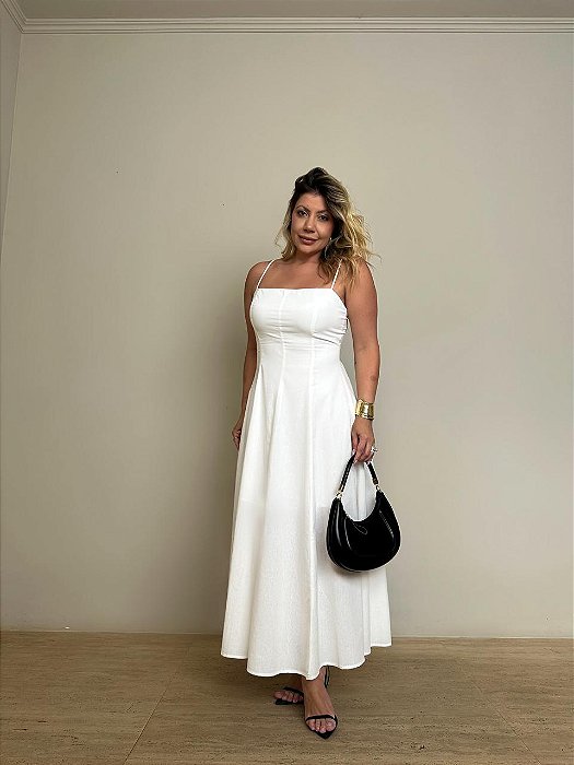 Vestido Alcinha Midi Sarah Branco