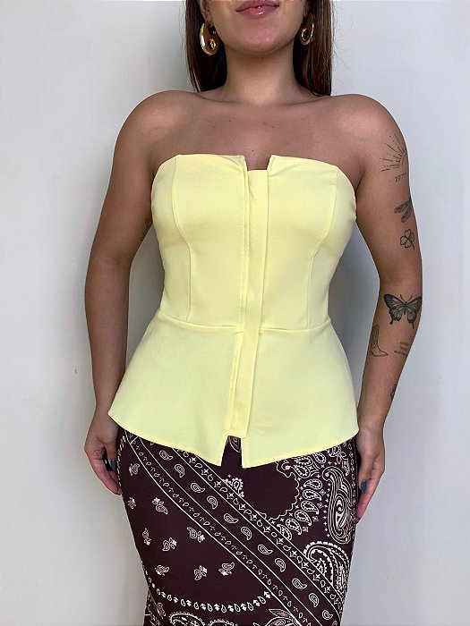 Corselet Alfaiataria Vitória Amarelo