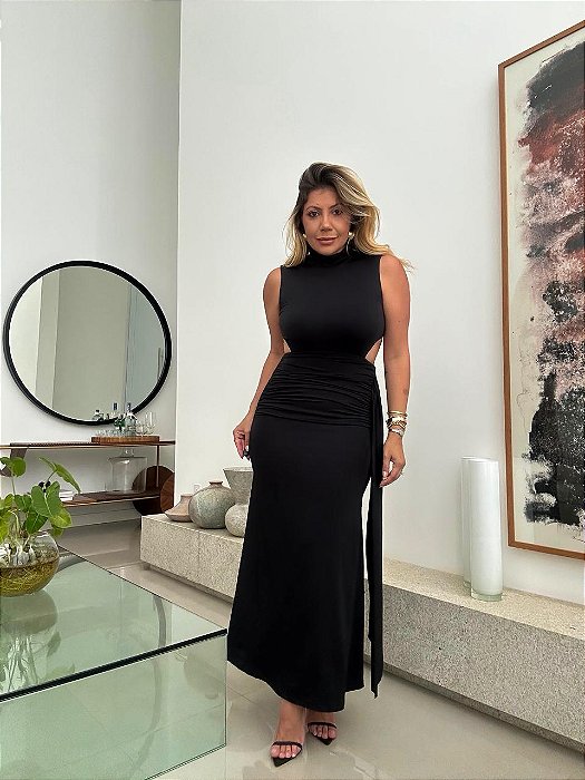 Vestido Midi Nati Preto
