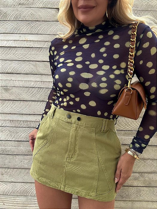 Blusa Tule Estampada Animale