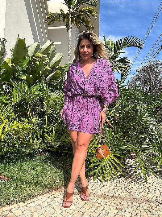 Vestido Chemise Estampado Floral Animale