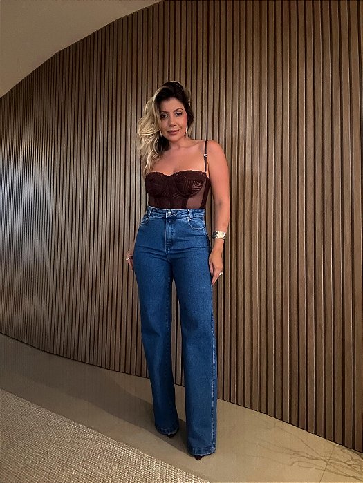 Calça Reta Mariane Jeans Escuro