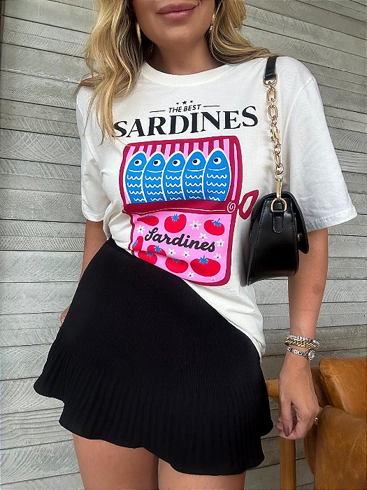 T-shirt Sardines (Estampa Rosa) Off White