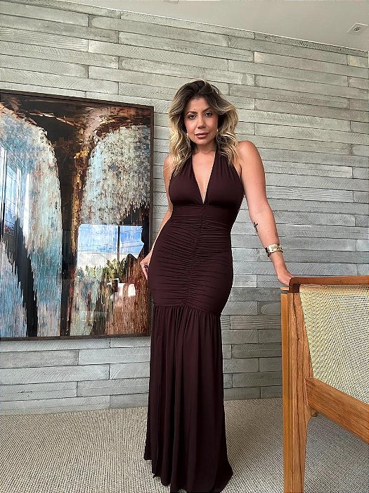 Vestido Longo Maresias Marrom