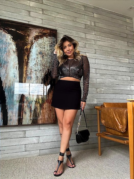 Short Saia Alfaiataria Noronha Preto