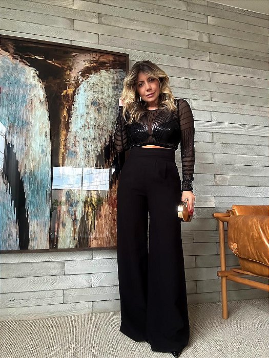 Calça Pantalona Noronha Preta