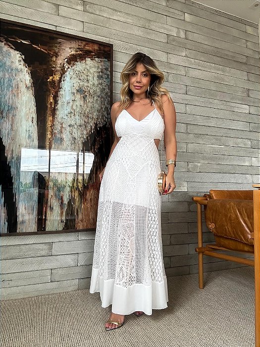 Vestido Midi Renda Camboriú Branco