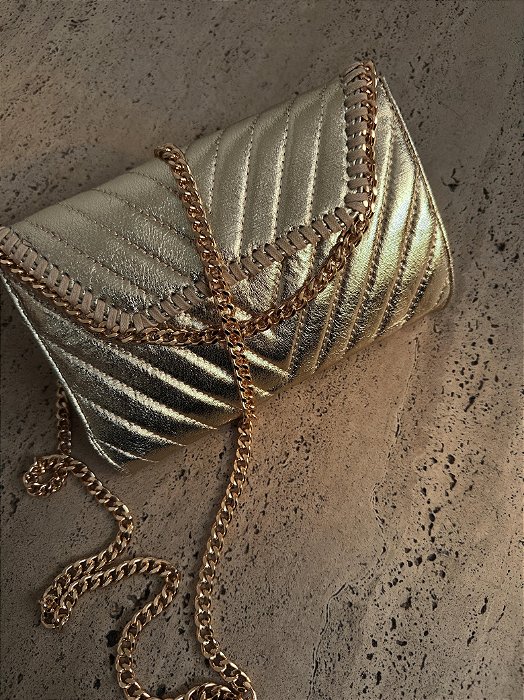 Bolsa Matelassê Costanza Dourada