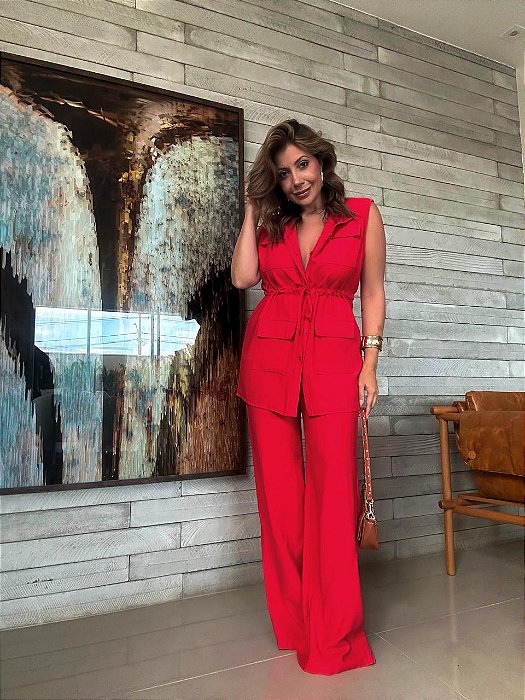 Conjunto Alfaiataria Teresa Vermelho