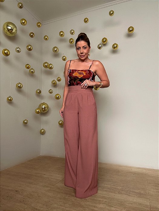 Calça Pantalona Noronha Marrom Claro