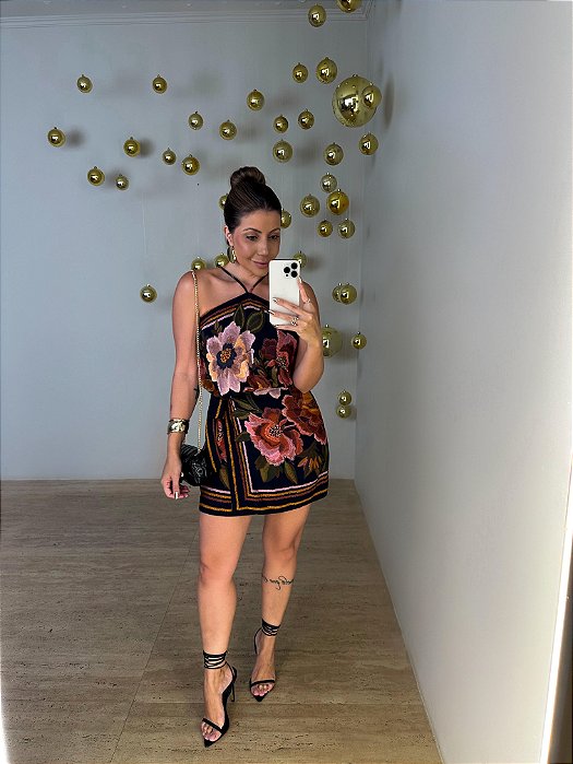 Vestido Curto Floral Cleo Farm