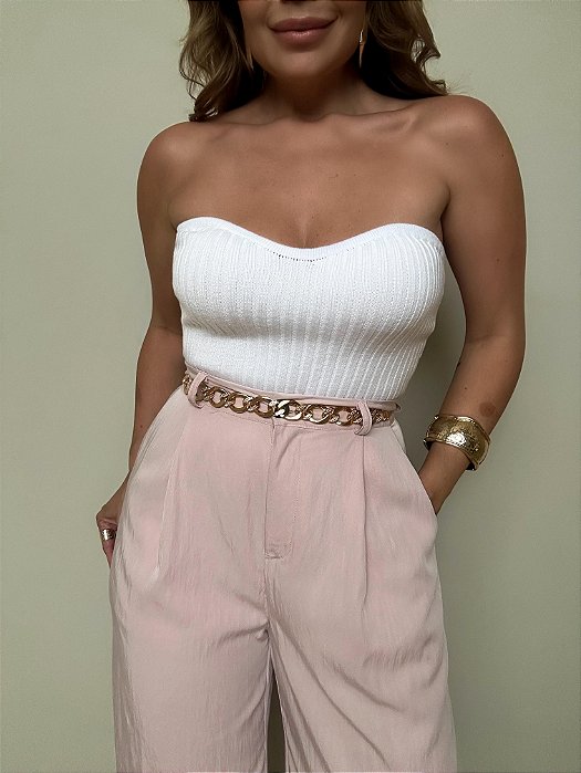 Cropped Tricot Modal Preá Branco