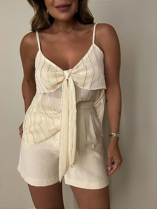 Regata Alcinha Chloé Bege Creme