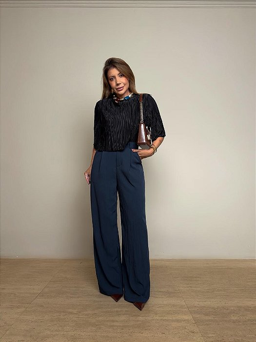 Calça Pantalona Ilhéus Azul