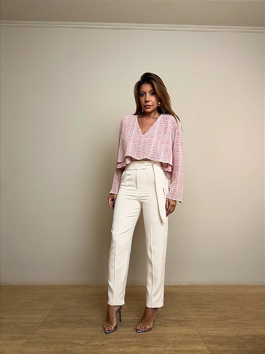 Calça Alfaiataria Leonor Bege Claro