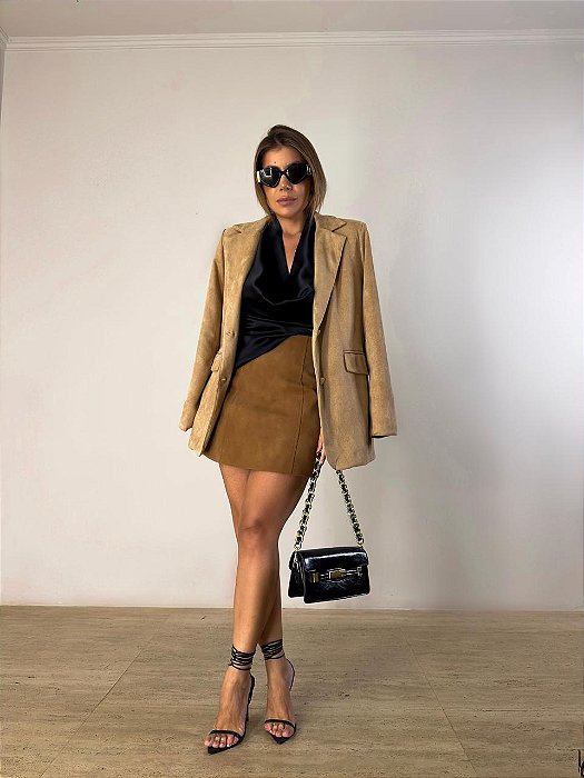 Saia Curta Isabela Bege