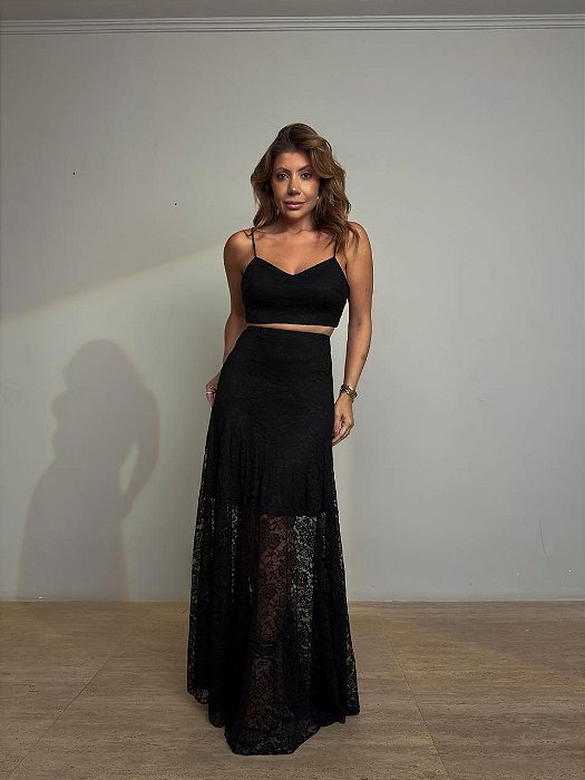 Conjunto Renda Antonietta Preto