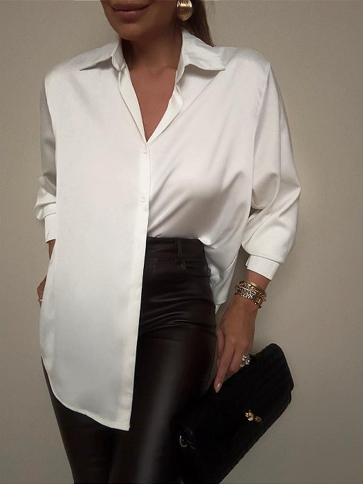 Camisa Cetim Ginevra Branca