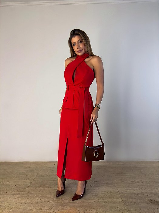 Conjunto Alfaiataria Grazia Vermelho